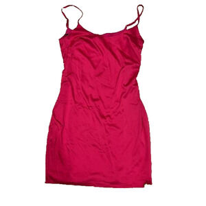 MISGUIDED satin hot pink dress!